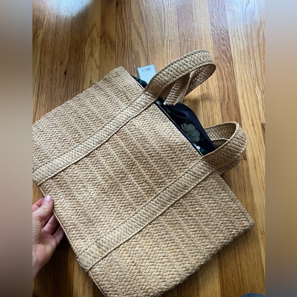 NWT Draper James Everyday Straw Bag Tote Floral Scarf Coastal Preppy Vacation - Picture 5 of 5